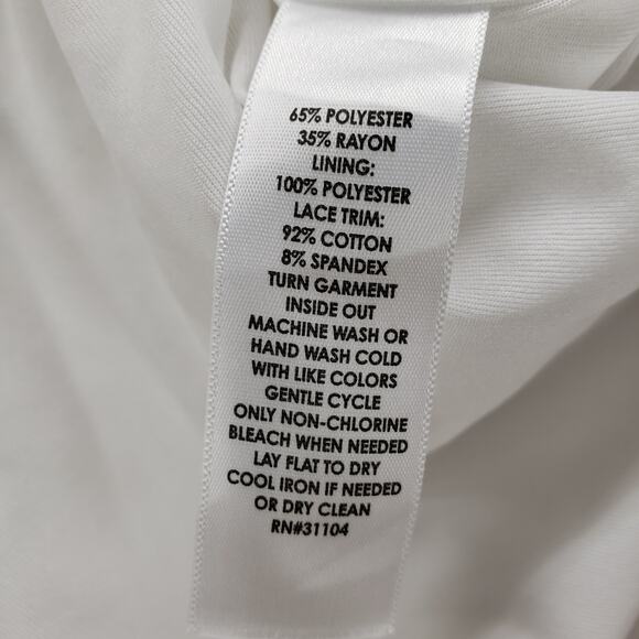 New Directions Curvy Women's White Lace Trim Flowy Pants Size 3X - Picture 8 of 11